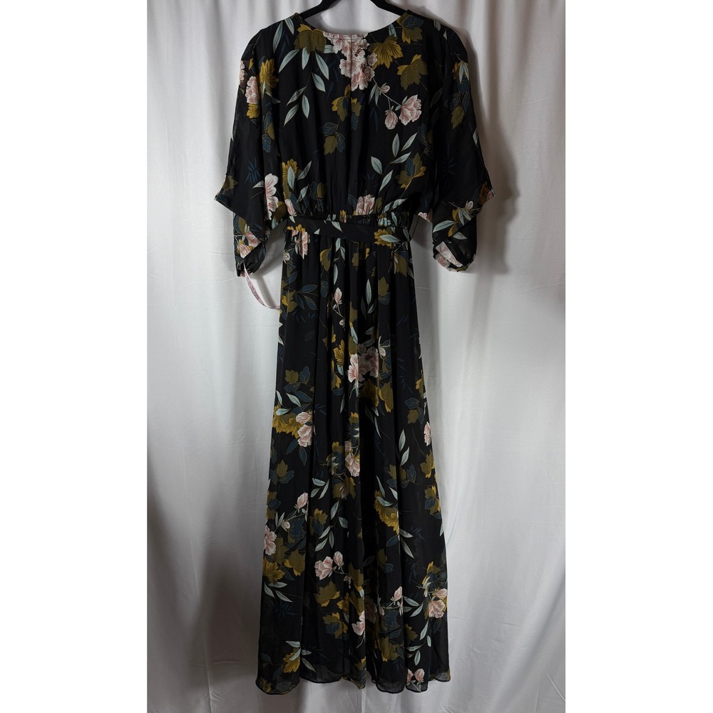 Baltic Born Kia Kimono Maxi Dress Midnight Floral Black Pink Gold Small NWT - Picture 7 of 10